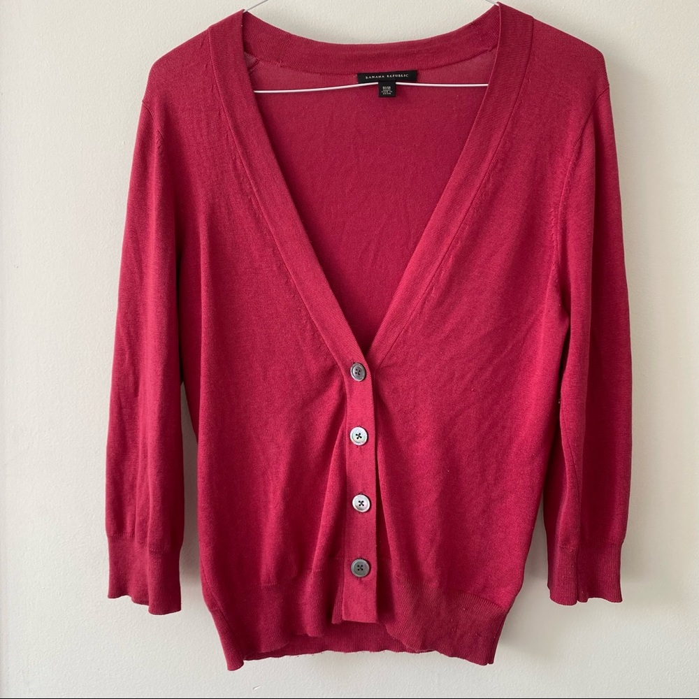 BANANA REPUBLIC Cranberry Cardigan